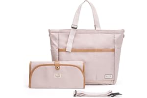 AIITA Multifunctional Diaper Tote Bag for Moms Dads, Large Water-Resistant Baby Bag with Insulated Pockets, Foldable Changing Pad, Lightweight Stylish Easy Clean Convertible Bag for Women Men, Pink