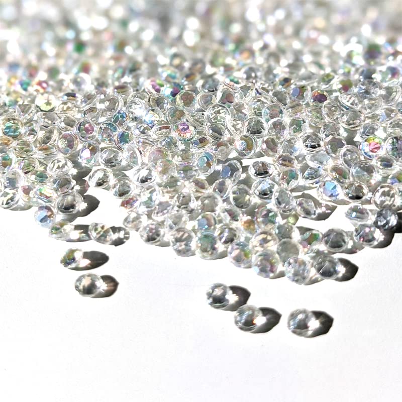10,000 AB Scatter Crystals Wedding Rhinestone 2.5mm Gem Beads Diamante Acrylic Stones Table Confetti Centrepiece Decorations Decor Prom Event (Iridescent)