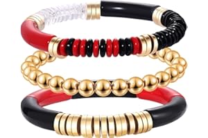 HZEYN 3Pack Game Day Bracelets Beaded College Football Acetate Stretch Bracelet Stackable Sports Fan Bracelet Game Day Accessories Jewelry Gifts