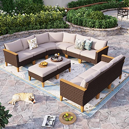 Sophia & William HalfMoon Outdoor Patio Furniture Set 11 Piece Large