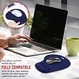 New Horrizon Mouse Mat Black Anti-Slip Gel Foam Wrist Support Blue Regular view 2
