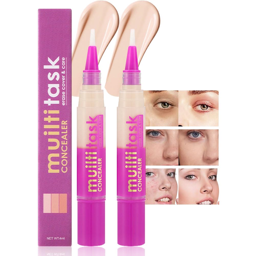 Kaely 2-in-1 Concealer & Brightener Stick, Waterproof Color Correcting Concealer Pen, Full Coverage Liquid Foundation