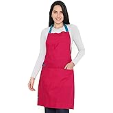 Encasa XO Adjustable Kitchen Cotton Apron With Pockets & Towel Holder Of Size 27x33 in (Hot Pink) for Men & Women Chefs For Cooking & Baking in Home, Restaurants & Barbeque