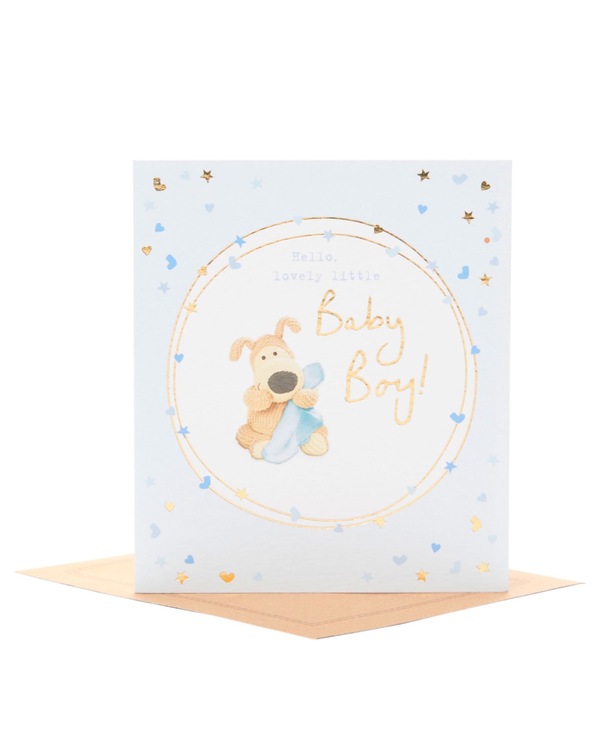 Boofle | Baby Boy Congratulations Card | Newborn Gifts | For New Parents | Sweet Design | With Envelope | 143 x 165 mm