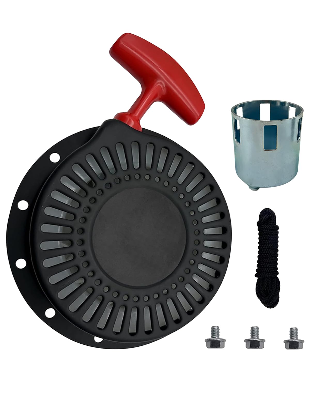 Photo 1 of YAMAKATO Universal Pull Start Assembly for 338cc 339c 389cc 390cc 420cc 439cc 459cc Portable Generators and Engines, for 6 or 4 Bolt Recoil Starter Cord Rope Assy