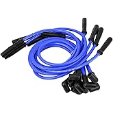 Vkinman 10.5mm Spark Plug Wire Set, 9Pcs 90 to Straight Spark Plug Cables Replacement for Chevy HEI SBC BBC 350 383 454, Blue
