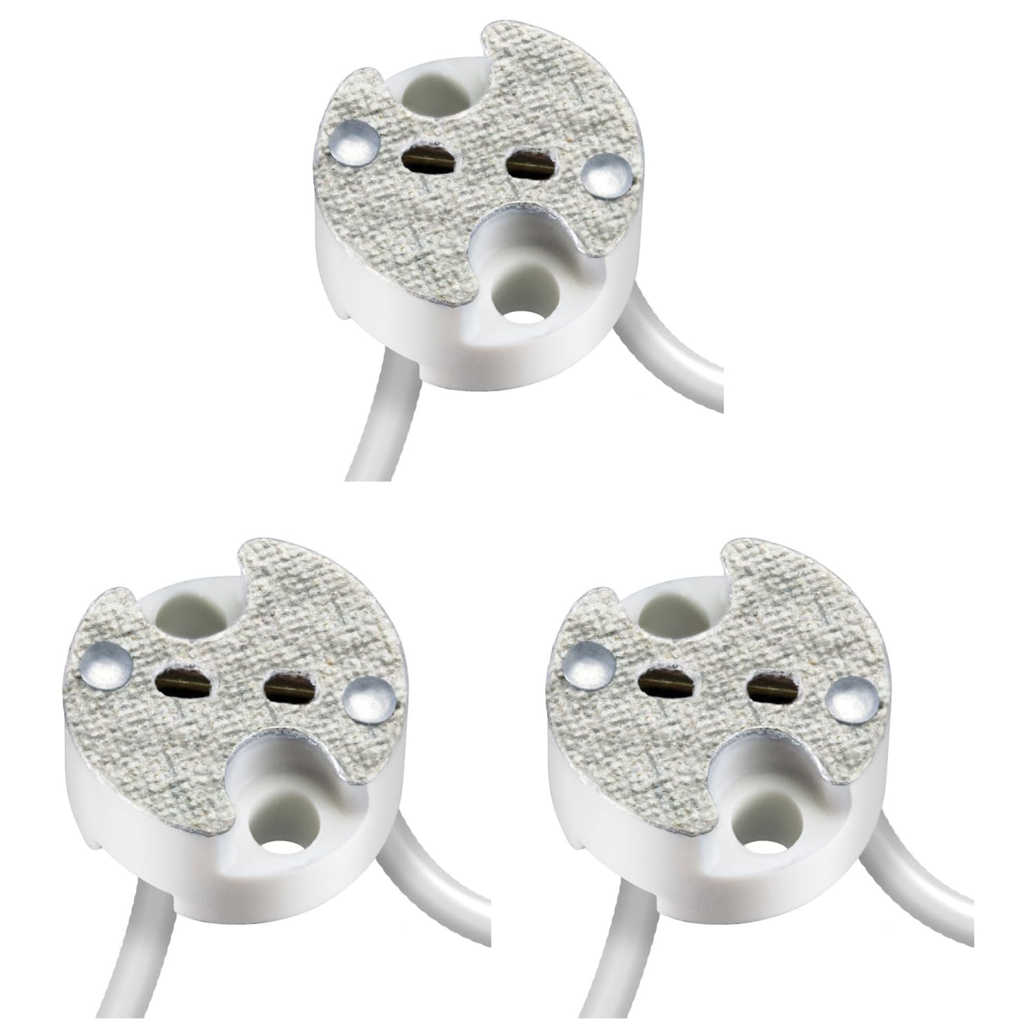 ledscom.de 3 Pieces GU5.3/G4 Socket, Ceramic, White, 12V AC, max. 25W — image 1