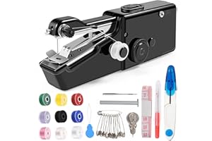 TIKMUS Handheld Sewing Machine, Mini Sewing Machine for Adults Quick Stitching, Portable Sewing Machine with Sewing Supplies Suitable for Clothes, Jeans, DIY, Home, Travel (Black)