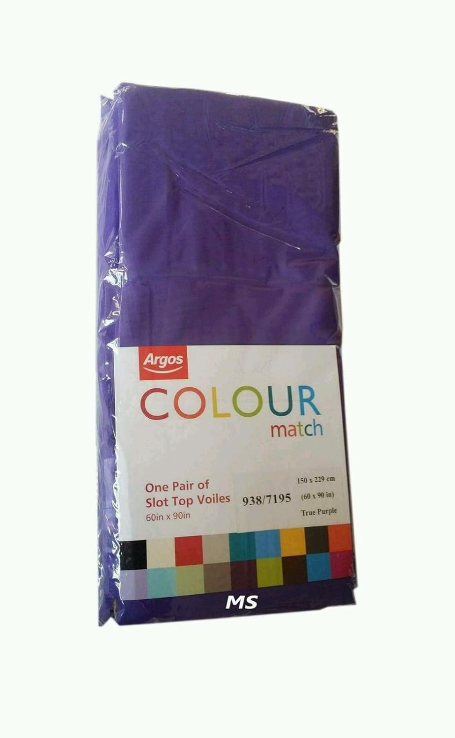 Argos Set Of 2 Colour Match Pair Of Voile Curtains 150 X 229 Cm