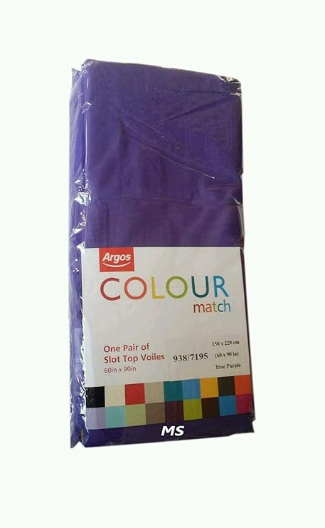 Argos Set Of 2 Colour Match Pair Of Voile Curtains 150 X 229 Cm