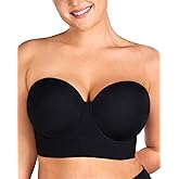 HSIA Strapless Bras for Women, Longline Bandeau for Large Bust Plus Size Supportive Corset Non Slip Convertible Bustier