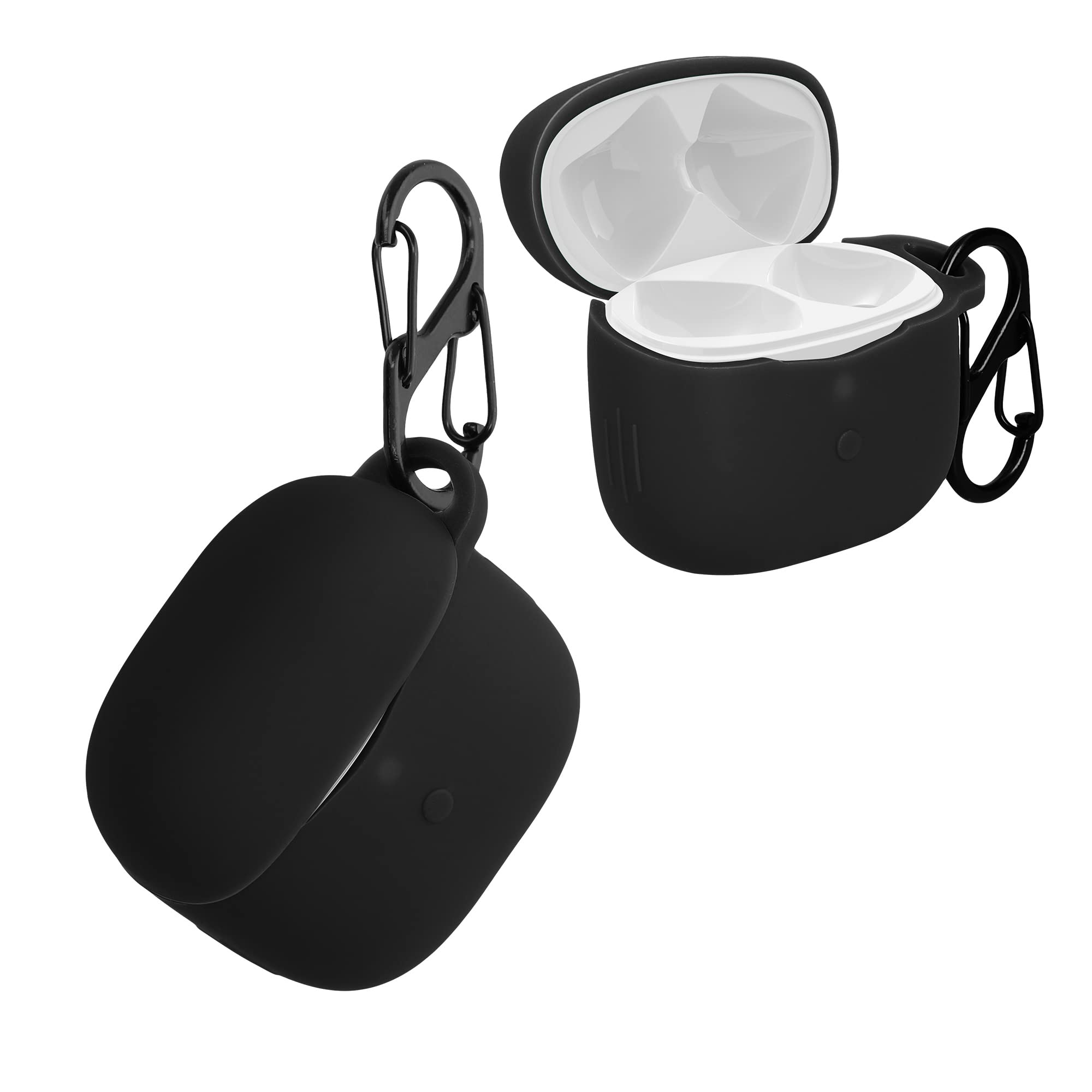 kwmobile Case Compatible with SoundPeats Air 3 Case - Silicone Cover Holder for Earbuds - Black