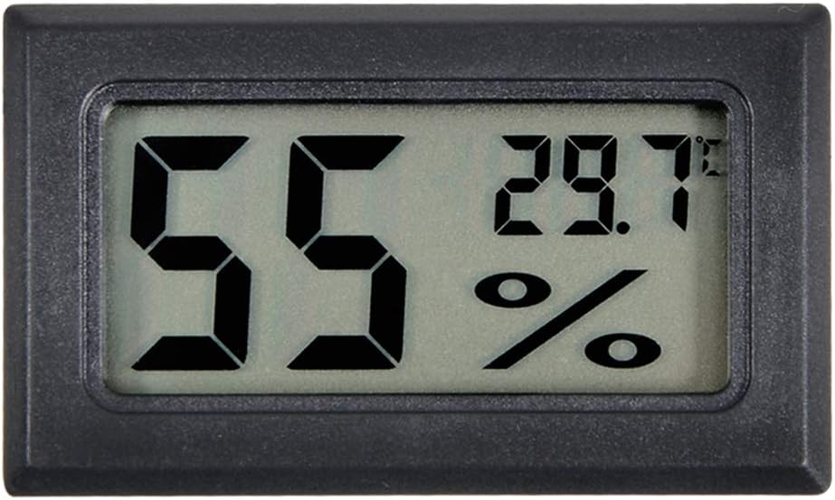 Volenx Digital Hygrometer Thermometer (Celsius) Humidity Gauge for Cars, Incubators and Brooders, Mini Humidifier Humidity Meters Indoor Humidor Hygrometer (Black)