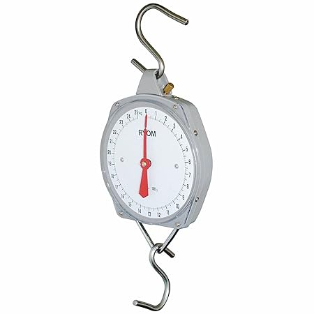 Powerpreise24 Profi HÄNGEWAAGE ANALOG max. 25 kg / 100 g Schritte, stabiles Metallgehäuse, Zugwaage inklusive 2X S-Haken