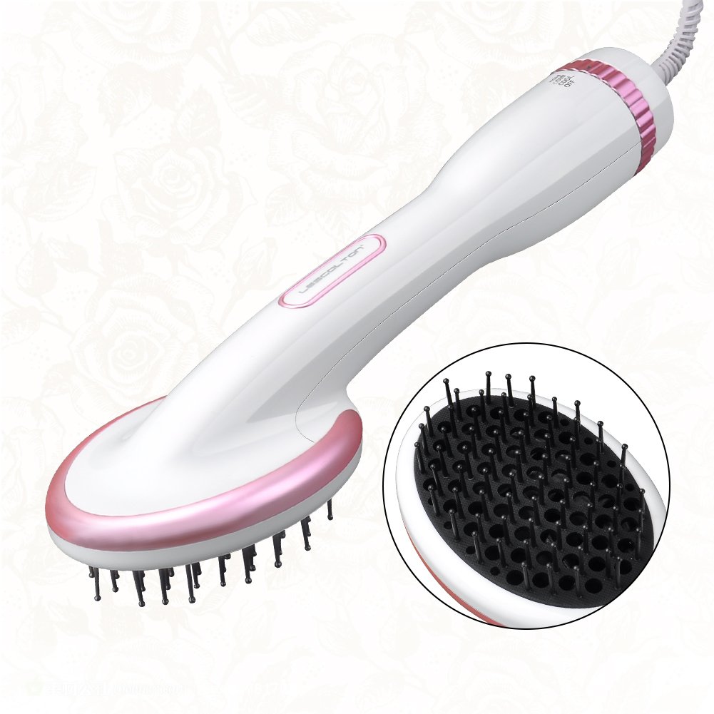 KOOVON One-Step Hair Dryer & Styler, Ionic Hair Straightener Brush,Negative Ion Generator for All Hair Types (White)