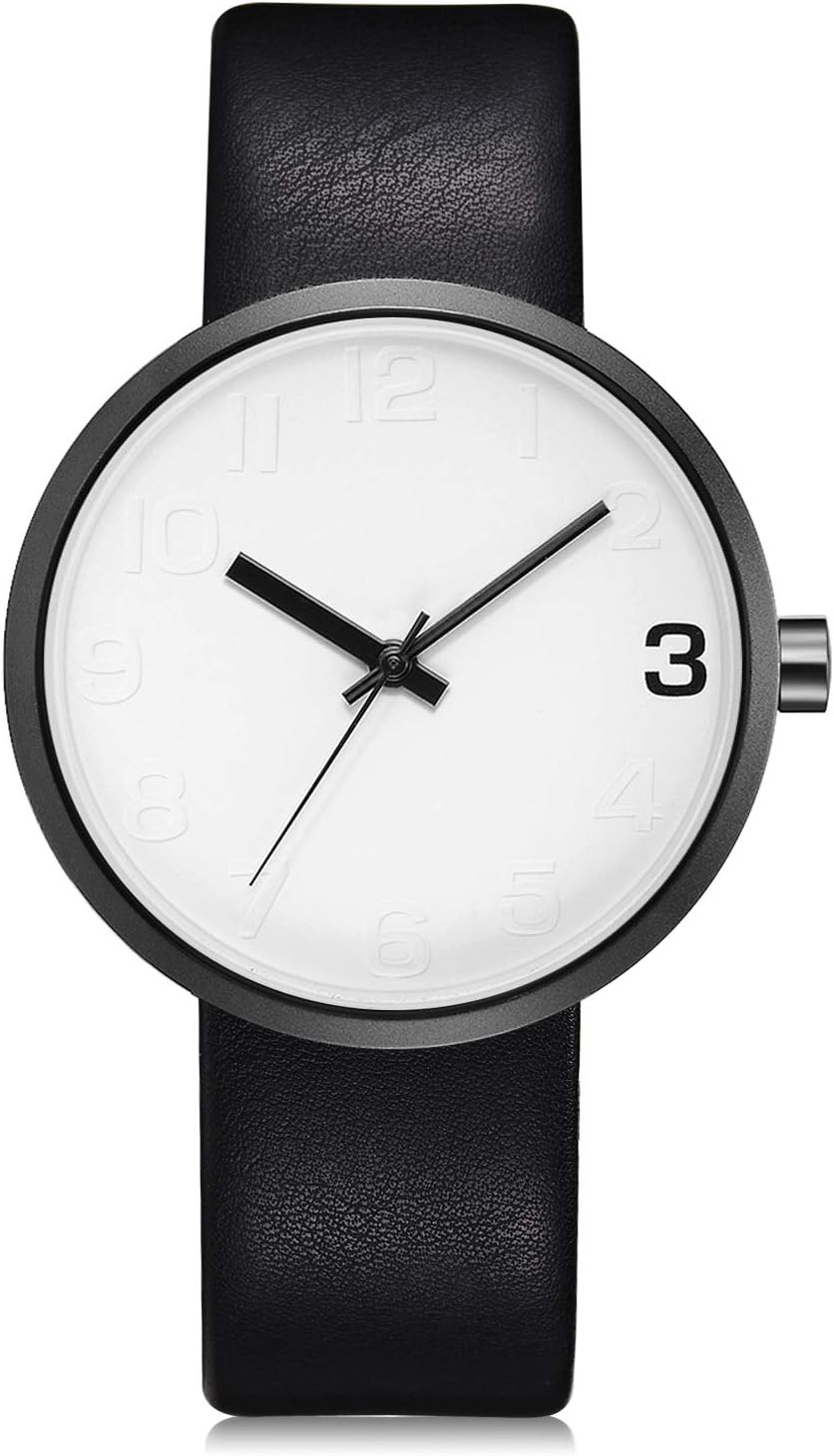 Men's Fashion Watch Men's Simple Leather Casual Waterproof Analog Quartz Watch T089