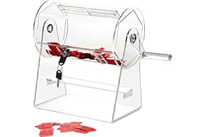 Lottery Ticket Drum with Handle & 2 Keys,Holds 2,000 Raffle Tickets,10 in Acrylic Raffle Drum,Transparent Design,Security Loc