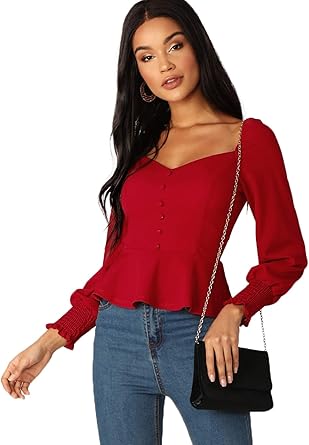 shirred peplum top
