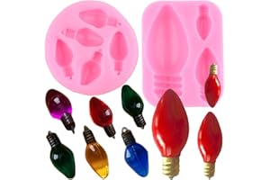 Mujiang 3D Light Bulb Fondant Silicone Molds For Chocolate Candy Clay Cake Decorating Set Of 2