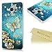 Mavis's Diary Galaxy Note 5 Case - 3D Handmade Bling Colorful Diamonds Gold Butterflies with Shiny Sparkle Rhinestone Gems Crystal Clear Full Body Protection Hard PC Case Cover