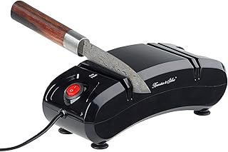 Rosenstein & Söhne Schleifstein elektrisch: Elektrischer Keramik-Schleifer für Stahlmesser, grob- & fein, 180 Watt (Messer Schleifstein elektrisch)