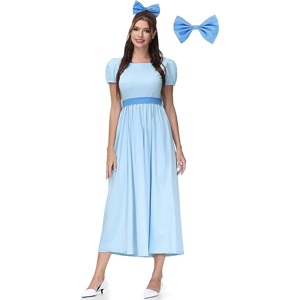 blue dress for baby girl Adult Wendy Darling Nightgown Costume Blue Dress from Peter Pan – Cosplayrr main image 1