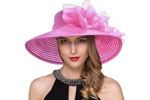 RUPHEDY Women Derby Church Dress Cloche Hat Fascinator Floral Tea Party Wedding Bucket Hat S052