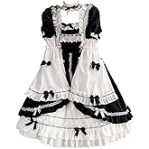 Women Sweet Lolita Dress Girl Victorian Long Sleeve Cute Princess Skirts Halloween Cosplay Costume Lace Layers Maid Dresses