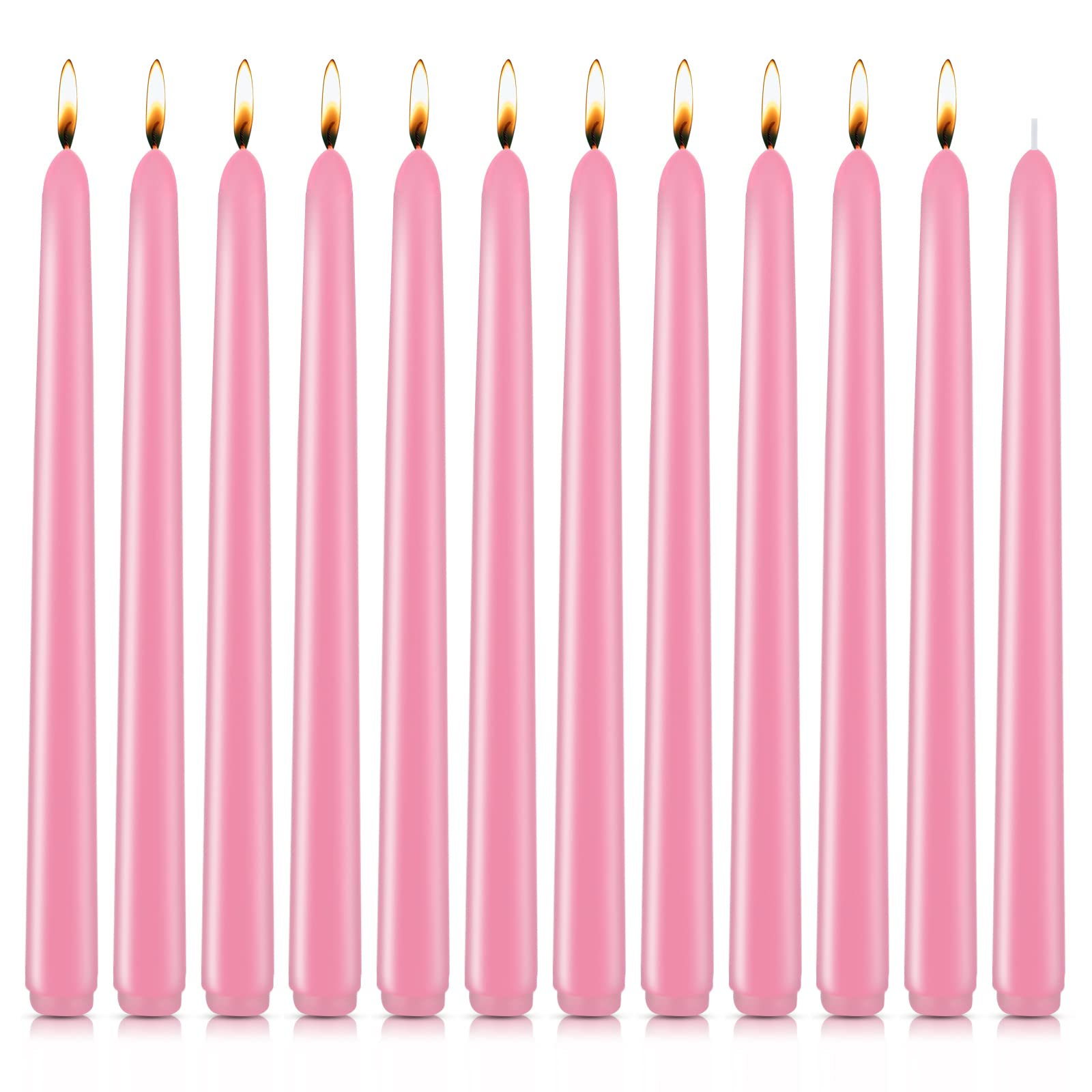 Photo 1 of 10 Inches Pink Unscented Taper Candles for Romantic, 12 Pcs 7/8 Inch Thin Candle Sticks for Dinner, Party, Home Decoration and Emergency