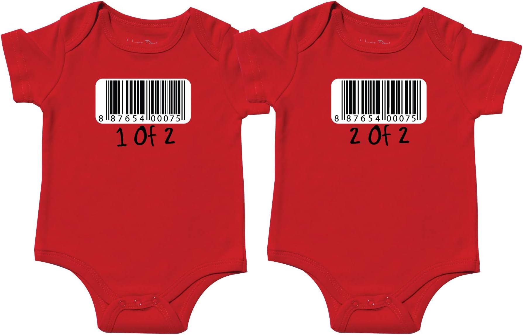 Unisex Twin Bodysuits, Includes 2 Bodysuits, Twin 1 Twin 2, Womb Mates