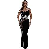 Nagfar Women Rhinestone and Sequin Birthday Party Sexy Club Night Out Holiday New Years Formal Dress