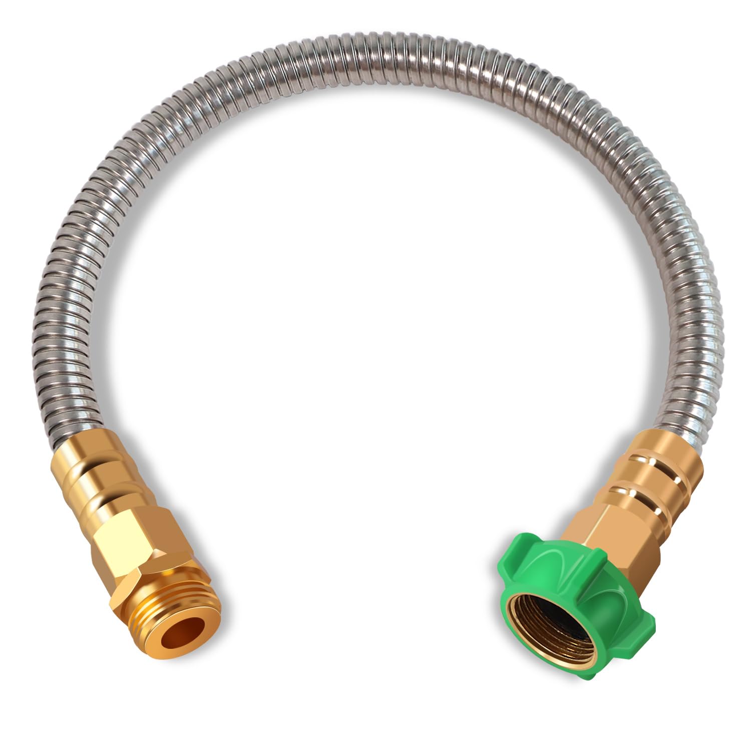 Photo 1 of Sunifier Metal Short Garden Hose 1 ft - Flexible Stainless Steel Water Hose Leader - Lightweight Small Hose With Brass Fittings (1 Feet)