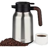 Vondior Coffee Carafe 35oz/1.0L - 24Hours Coffee Thermal- Insulated 304 Stainless Steel Hot Beverage Dispenser - Thermal Coffee Carafes For Keeping Hot/Cold Coffee, Drink Dispenser for Parties