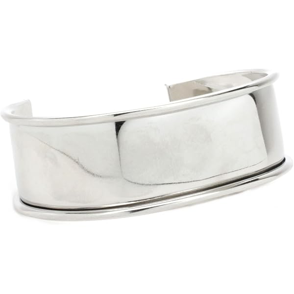 SUNNYCLUE 2 Brazaletes De Acero Inoxidable En Blanco – Forma De C, Base Ovalada Ranurada (5x6 Cm Y 5.2x6.6 Cm) – Para DIY Joyería, Incrustaciones De Piedras – Incluye Caja