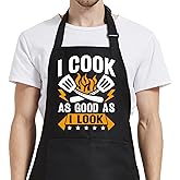 Cooking Gifts for Men, Funny Aprons for Women with Pockets for Kitchen Baking Grill BBQ, Grilling Gifts for Men Chef Dad Mom Husband Wife Father’s Day Birthday
