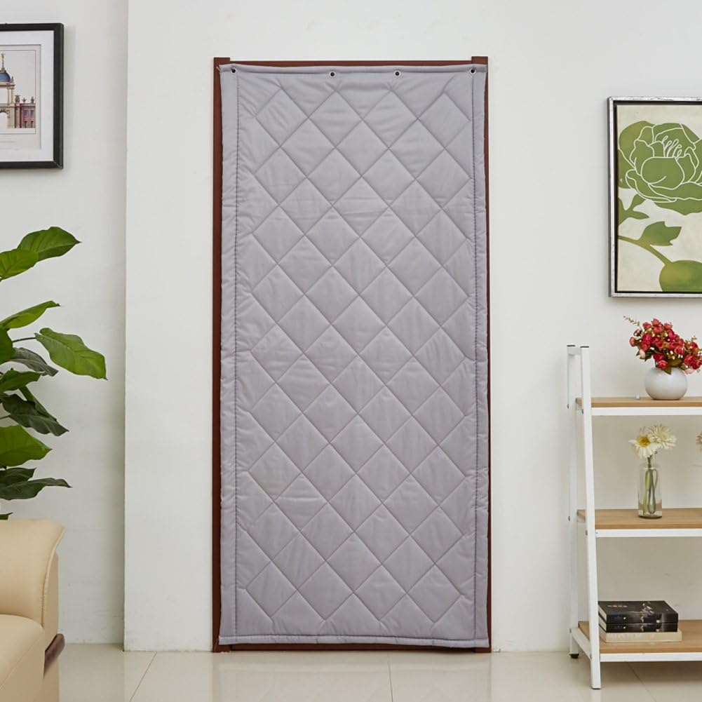 LKDUWQDHFABRG Fabric thickening curtain [grid] All cotton curtain [winter] Keep warm [insulation] [waterproof] Canvas Wind and air conditioner curtain Cotton soundproof curtain-E 100x220cm(39x87inch)