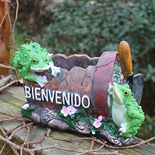 Succulent Planter Box Garden Decor Flower Pot, Cartoon Animal Plant Containers, Decorative Frog Flowerpots for Balcony Windowsill Office Yard Patio Outdoor or Indoor Home Gardening Decoration