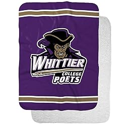Whittier College Primary Logo Stripes Sherpa