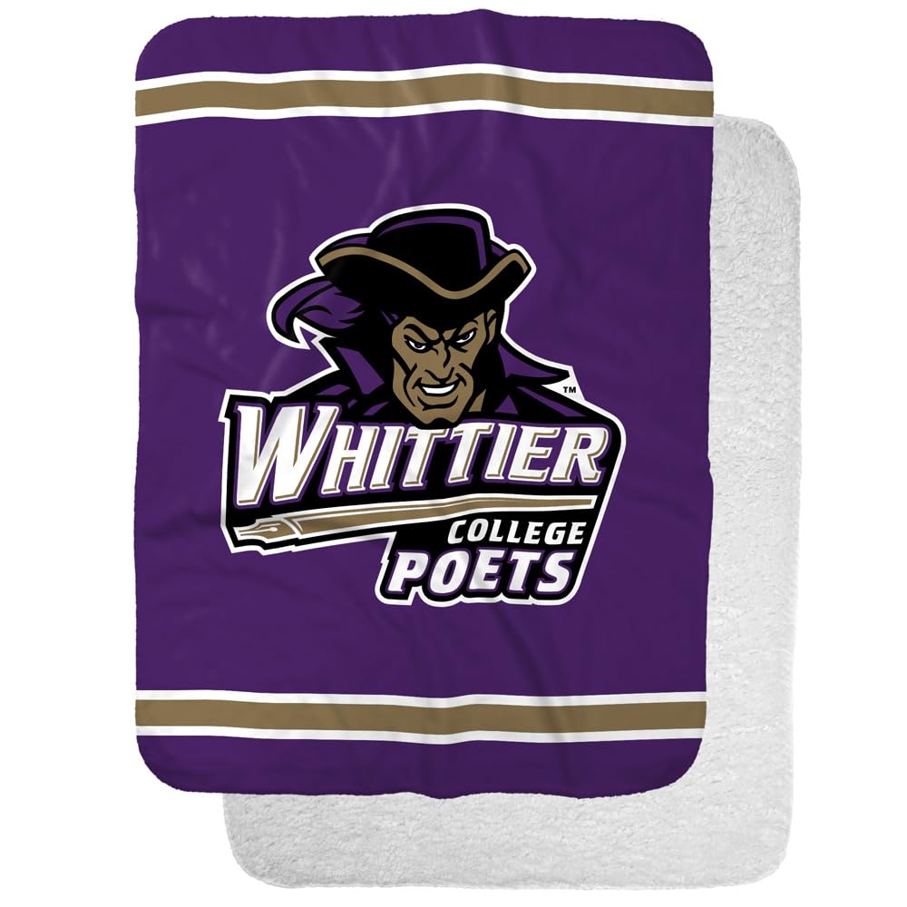 Whittier College Primary Logo Stripes Sherpa