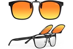 Goiteia Clip-On Night Vision Glasses for Driving - Polarized Anti-Glare Night Driving Glasses Against Oncoming Headlights Fas