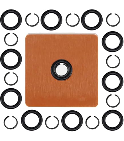 Pneumatic Wrench Socket Retainer Rings With O-Rings – 5 Sets For 3/4" Drive, Metal Clip Kit For Impact Guns, Repair & Maintenance, Black