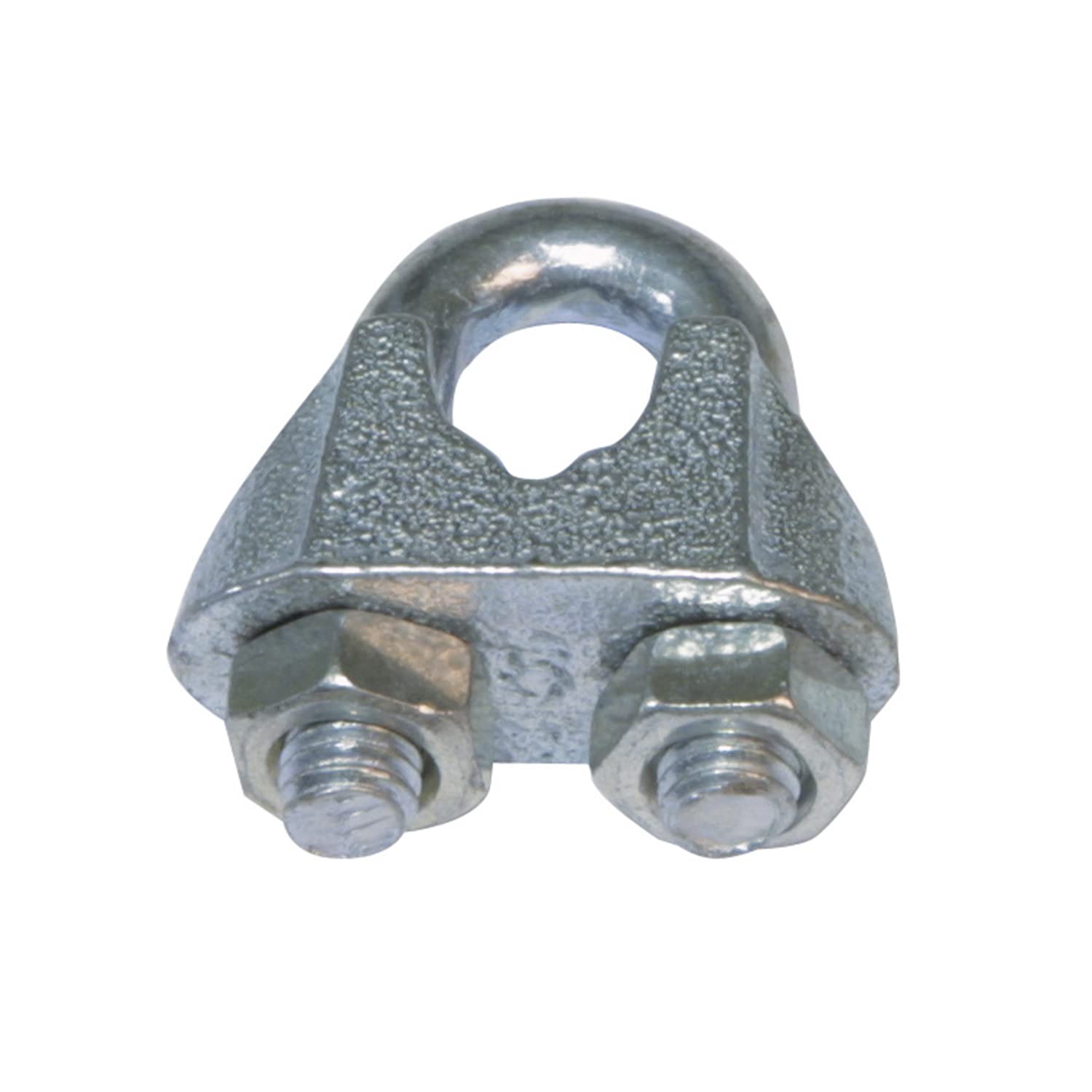 amig - Pack of 2 Galvanised Steel Cable Clips Mod. 30100 for Coupling Ropes, Cables or Metal Wires | Ideal for Tensioning Clothes, Canvas or Candles | Dimensions: Ø 3 mm