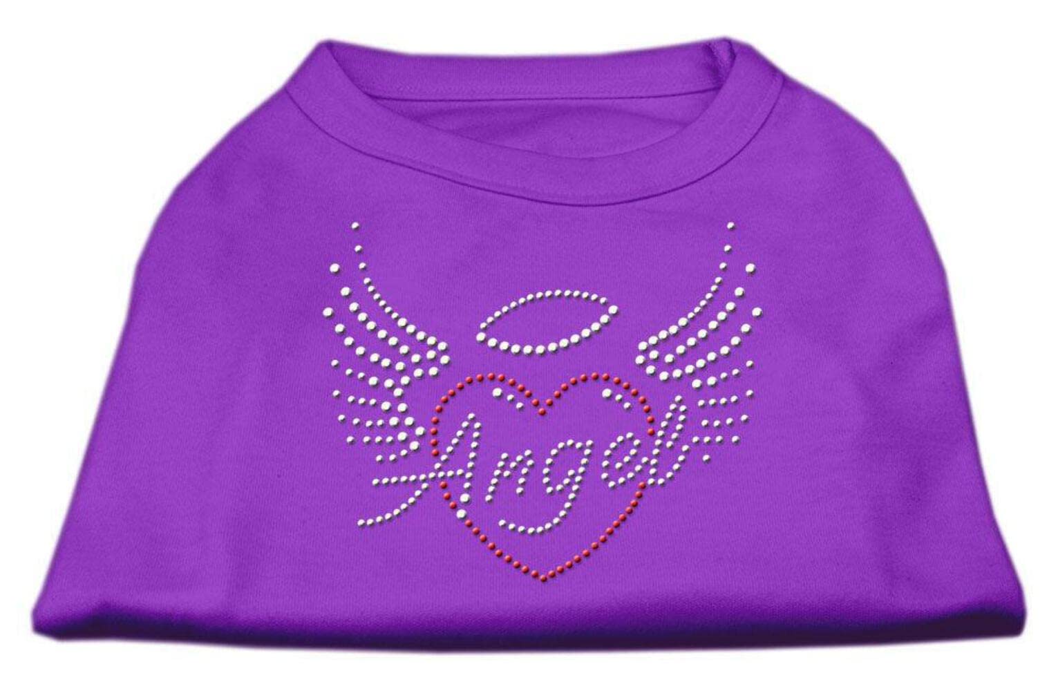 Mirage Angel Heart Rhinestone Dog Shirt, X-Small, Purple