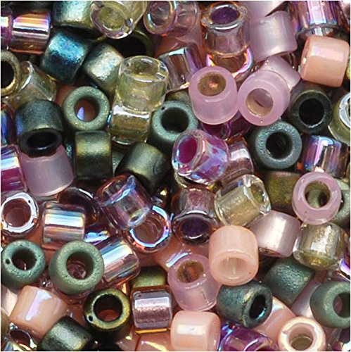 Miyuki Delica Seed Beads Mix 10/0 Lavender Garden Pink Green 8 Grams
