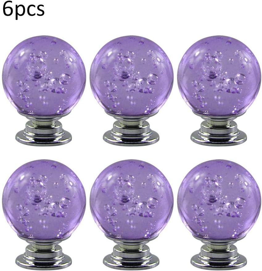 mysticall 6Pcs 30 mm Door Handle Knob,European Lake Blue Bubble Ball Pull Drawer Furniture Handle
