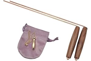 Dowsing Rods Copper, Dowsing Rods 1 Set Smooth Rotation Copper with Wooden Handle for Water Witching, Ghost Hunting, Finding 