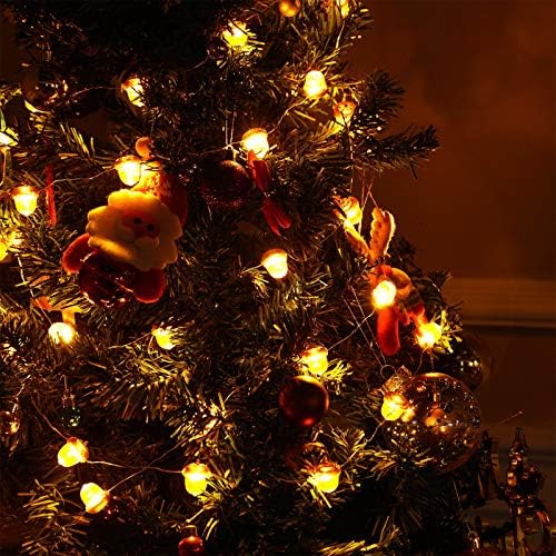 Battery-operated string lights shaped like acorns, suitable for fall and Thanksgiving decorations.