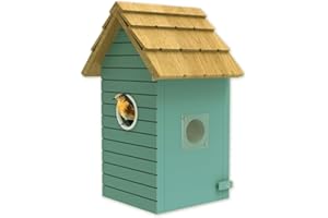 CIKIKWXO Bird Houses for Outside,Wooden Bird House for Bluebird Wren Swallow Finch, Bird Nesting Box, No Assembly Required, (No Camera)