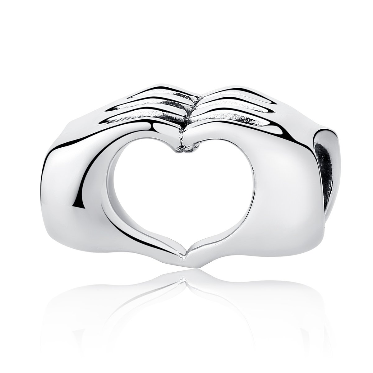 NINGAN Love Heart Charms fit Pandora Charms Bracelets, 925 Sterling Silver Bead Heart Charm for Bracelets & Necklaces, Perfect Valentines Gift for Women s050 (love) — image 1