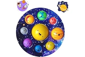 LAMVPKER Solar System Dimple for Kids Simple Planet Dimple Oversize Poppet Fidget Toy Space Astronomy Space Toys Educational Toys for Party Favors Christmas Birthday